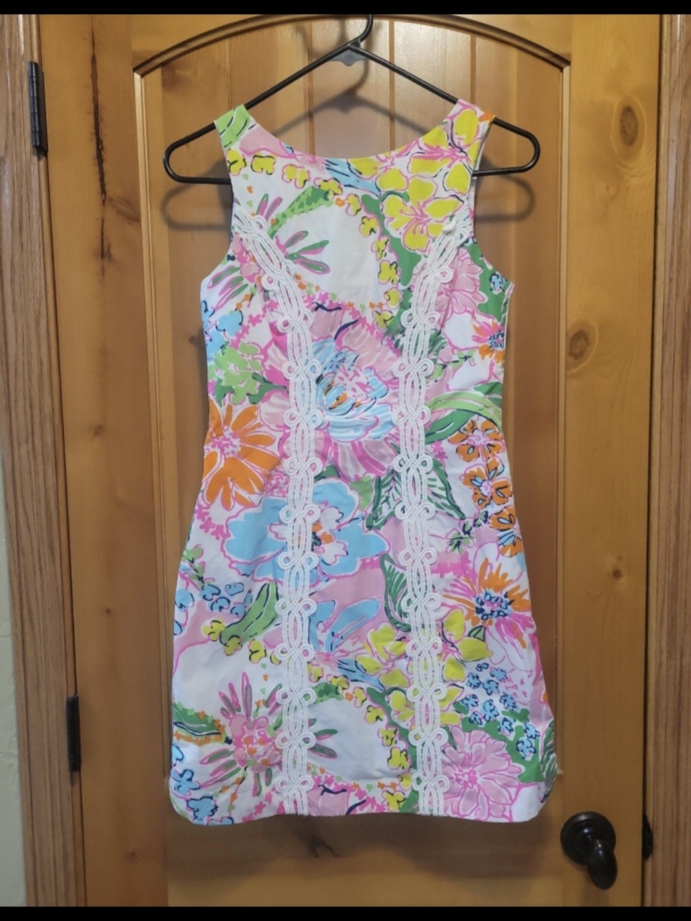 Lilly Pulitzer for Target Pink Multicolor Floral Lace-Trim Midi Dress